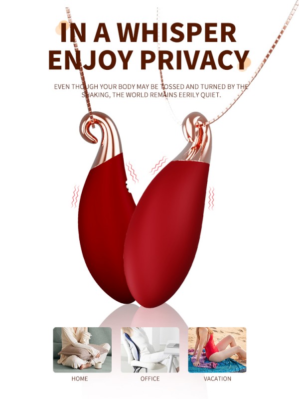 Female Mini Vibrating Bullet Egg, Wine Red Water Drop Shape Necklace Vibrator,10 Frequency Vibration, Vibration Massage, Adult Sex Toy