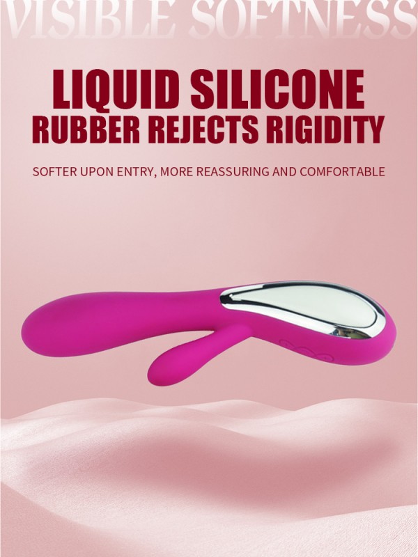 Clitoris Rabbit Vibrator, Dual Motors with 10 Vibration Modes, Waterproof and Rechargeable Dildo Massager for Clitoral G-spot Vaginal Anal Stimultion, Adult Sex Toys for Women Couples (Rose)